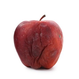 Photo of One rotten red apple isolated on white