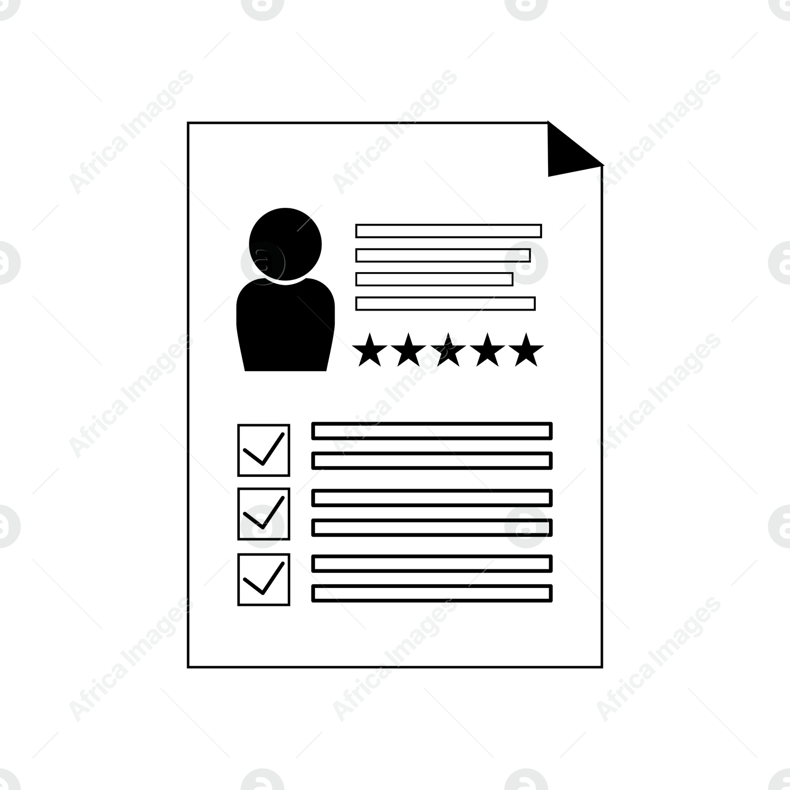 Recruitment, employee search. Candidate's resume on white background, illustration Illustration of Recruitment, employee search. Candidate's resume on white background, illustration