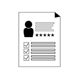 Illustration of Recruitment, employee search. Candidate's resume on white background, illustration