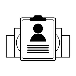 Illustration of Recruitment, employee search. Candidate's resume on white background, illustration