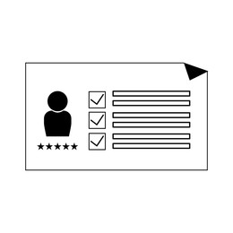 Illustration of Recruitment, employee search. Candidate's resume on white background, illustration
