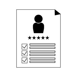 Illustration of Recruitment, employee search. Candidate's resume on white background, illustration