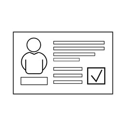 Illustration of Recruitment, employee search. Candidate's resume on white background, illustration