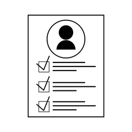 Illustration of Recruitment, employee search. Candidate's resume on white background, illustration