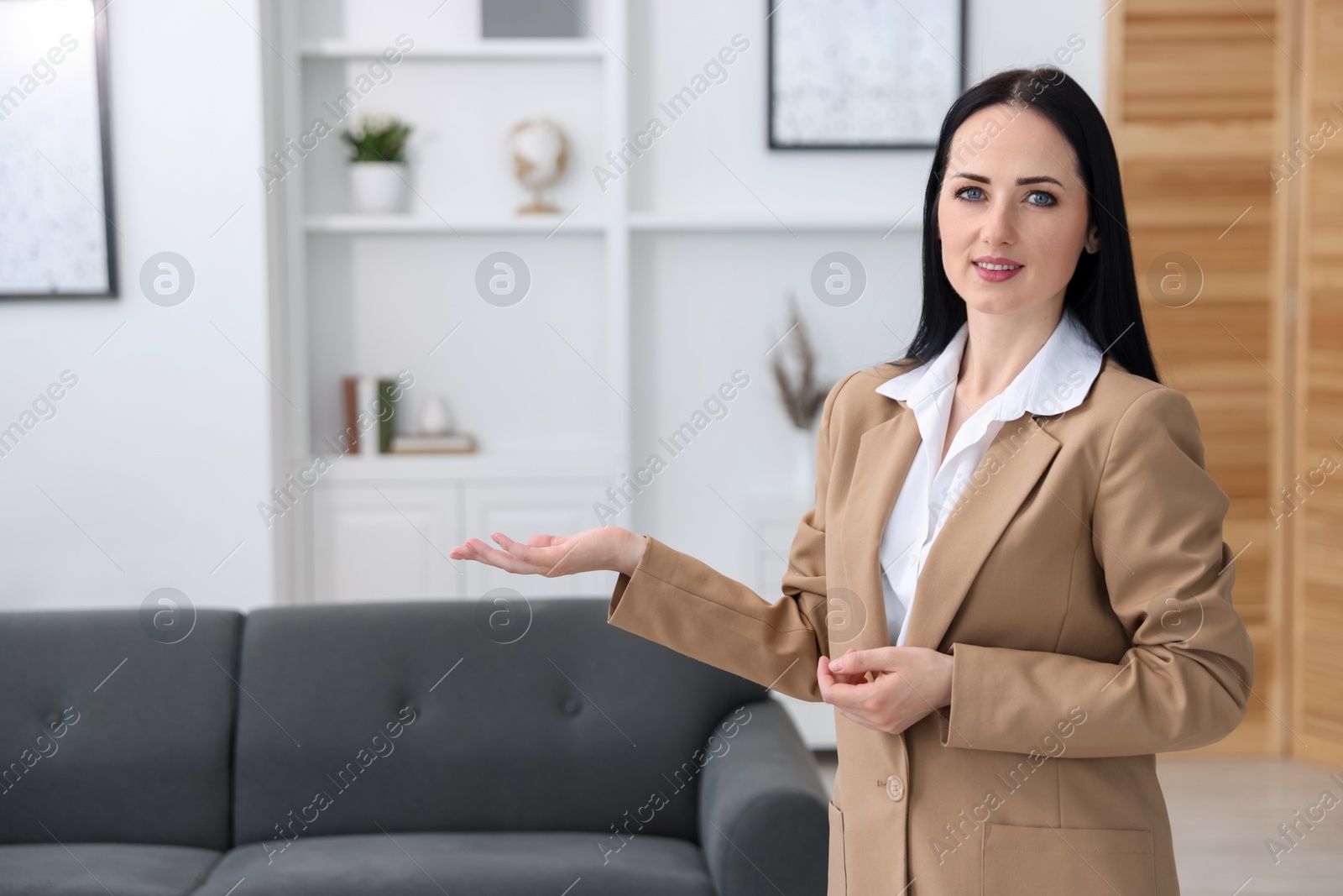Professional psychologist in office, space for text Photo of Professional psychologist in office, space for text