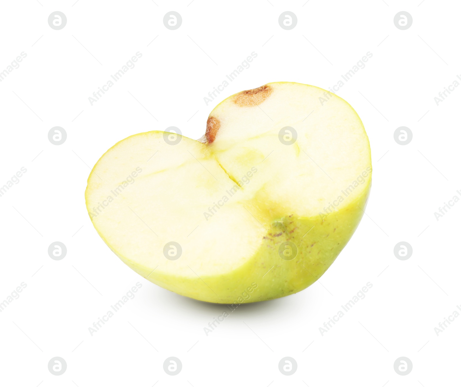 Half of rotting apple isolated on white Photo of Half of rotting apple isolated on white