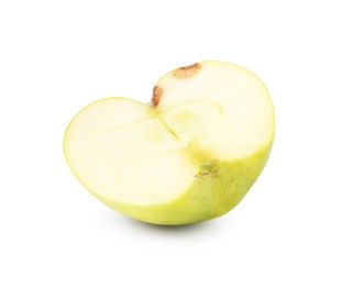 Photo of Half of rotting apple isolated on white