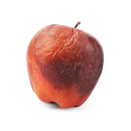 Photo of One rotten red apple isolated on white