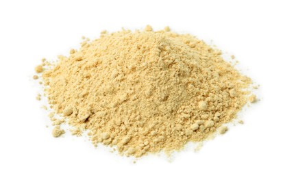 Photo of Superfood. Pile of wasabi powder isolated on white