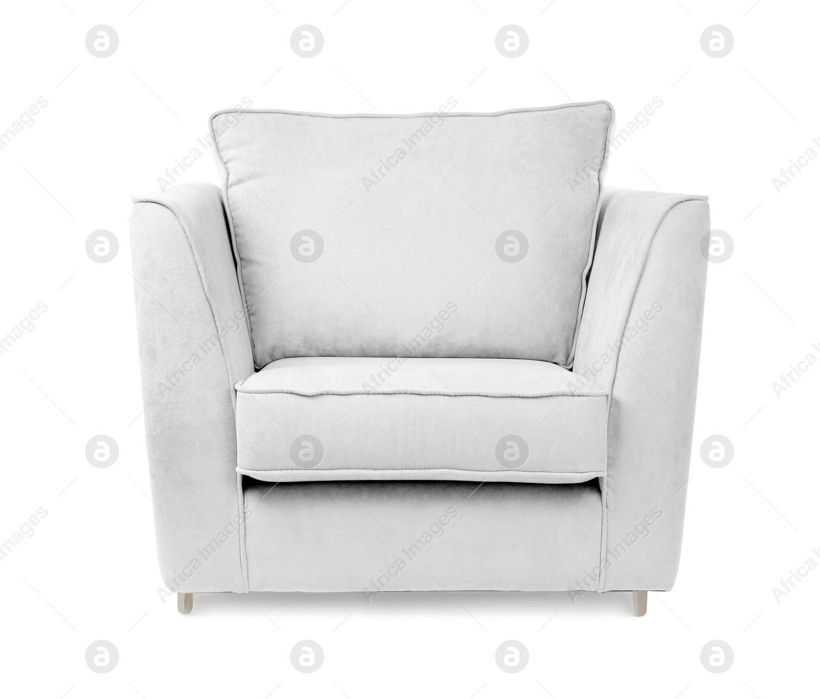 Comfortable white armchair on white background. Interior element Image of Comfortable white armchair on white background. Interior element