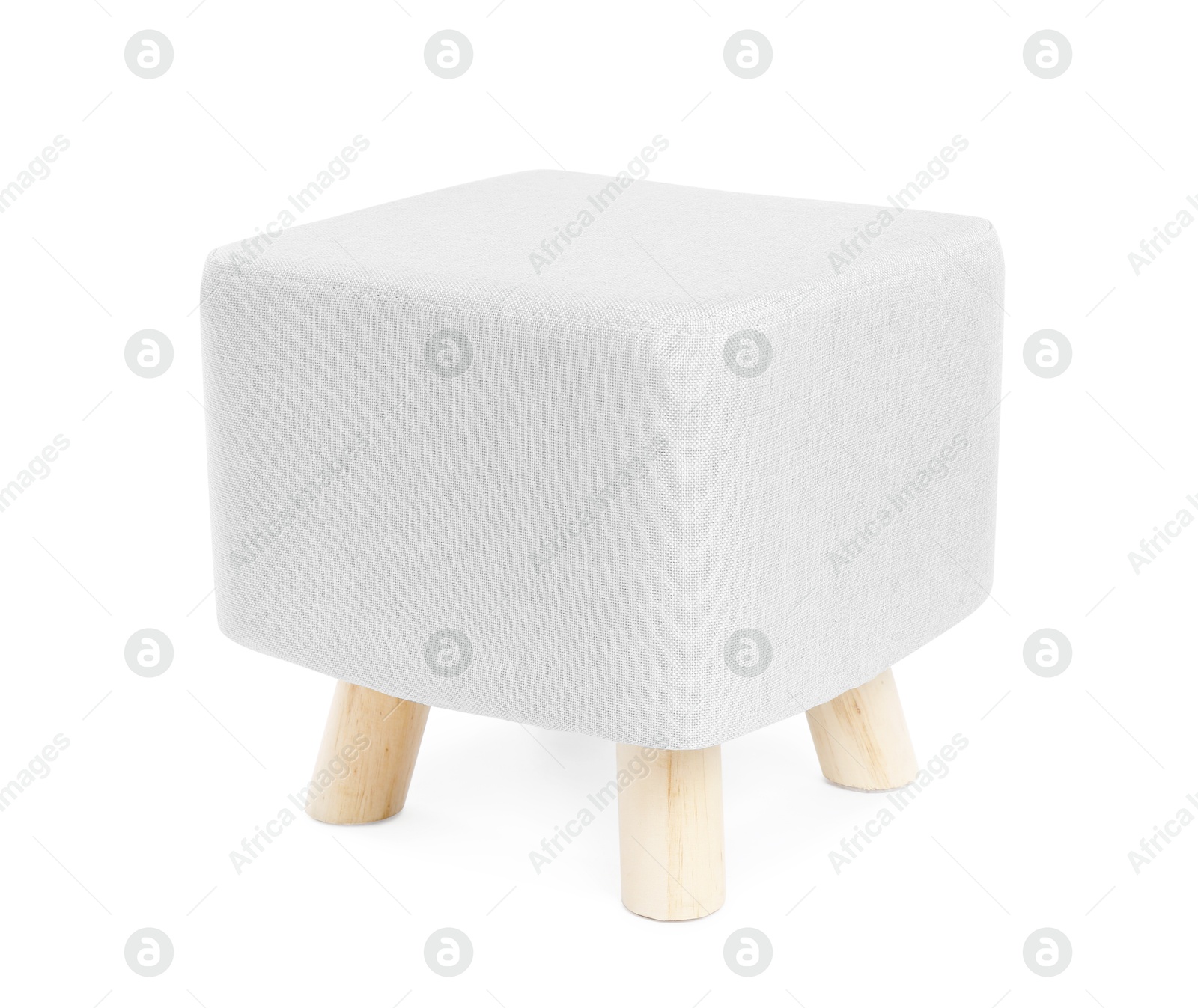 Stylish white ottoman on white background. Interior element Image of Stylish white ottoman on white background. Interior element