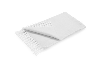 Image of One beautiful white blanket on white background
