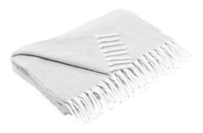 Image of One beautiful white blanket on white background