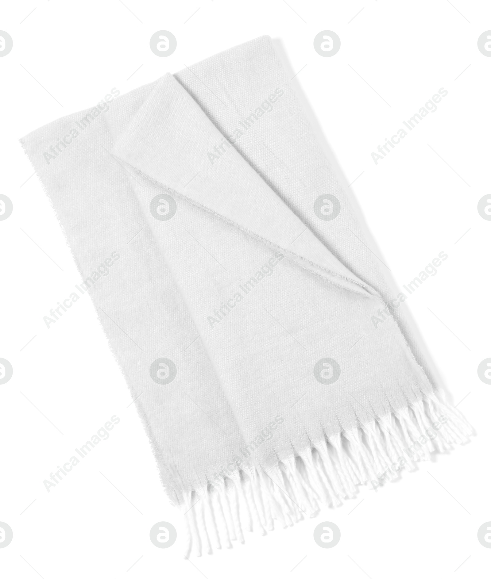 Beautiful white blanket on white background, top view Image of Beautiful white blanket on white background, top view