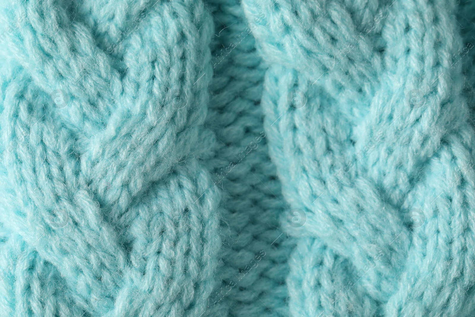 Texture of turquoise wool fabric as background, top view Photo of Texture of turquoise wool fabric as background, top view