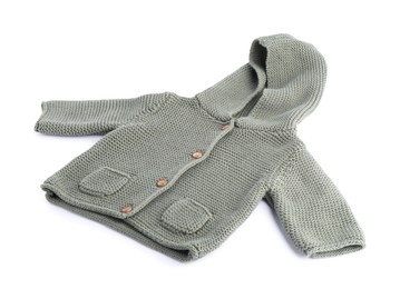 Photo of Grey wool baby sweater isolated on white