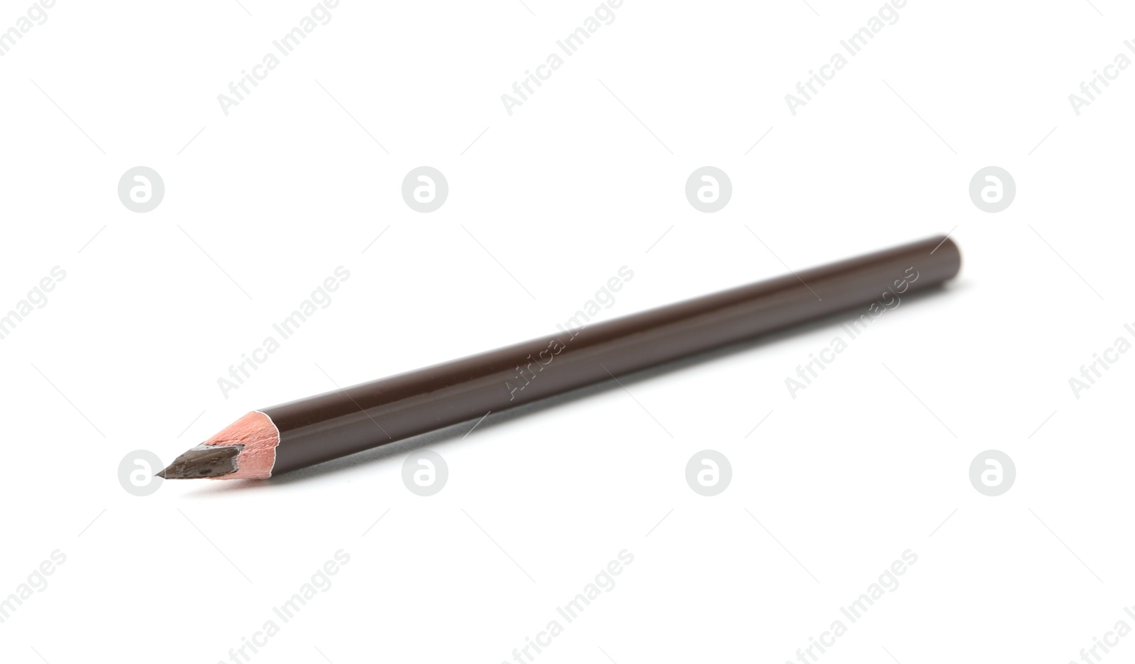 Photo of One brown eyebrow pencil isolated on white