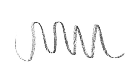 Photo of Beautiful eyebrow pencil strokes isolated on white, top view