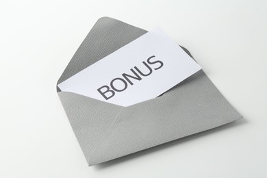 Photo of Envelope with word Bonus isolated on white