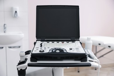 Photo of Modern ultrasound machine in clinic. Medical equipment