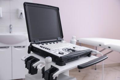 Photo of Modern ultrasound machine in clinic. Medical equipment