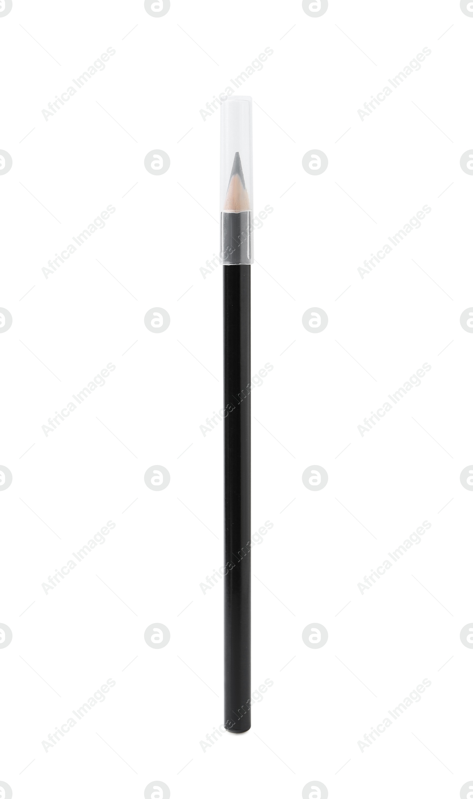 One black eyebrow pencil isolated on white Photo of One black eyebrow pencil isolated on white