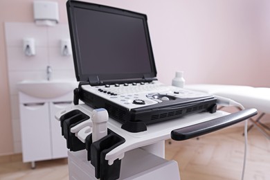 Photo of Modern ultrasound machine in clinic. Medical equipment