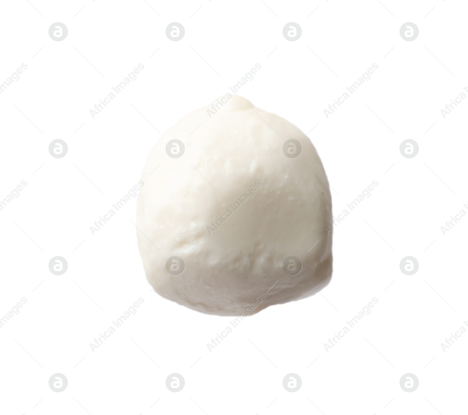 One mozzarella cheese ball isolated on white Photo of One mozzarella cheese ball isolated on white