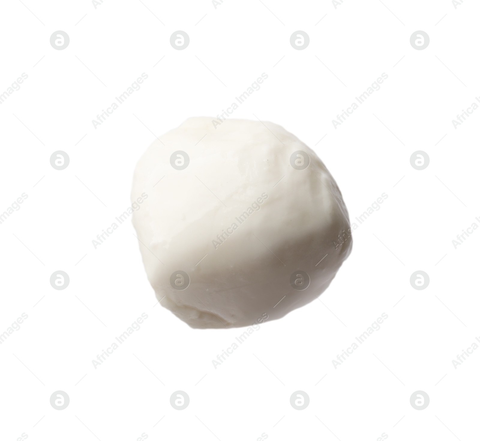 One mozzarella cheese ball isolated on white Photo of One mozzarella cheese ball isolated on white