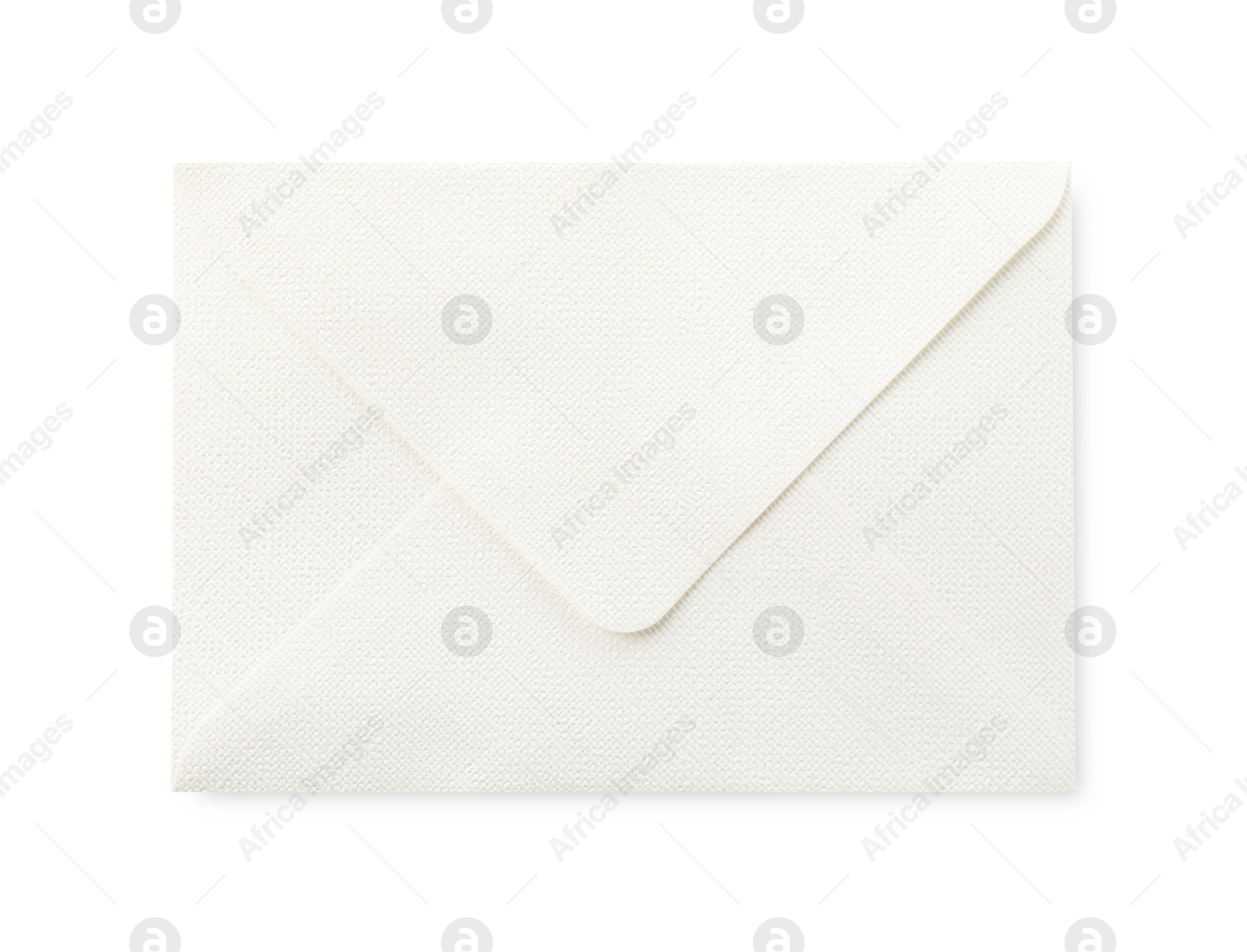 One closed envelope isolated on white, top view Photo of One closed envelope isolated on white, top view