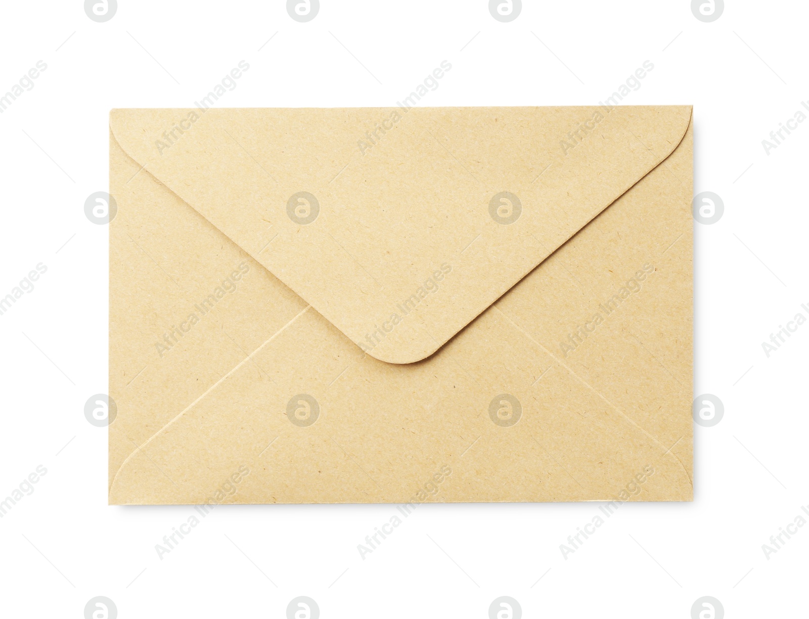 One closed envelope isolated on white, top view Photo of One closed envelope isolated on white, top view
