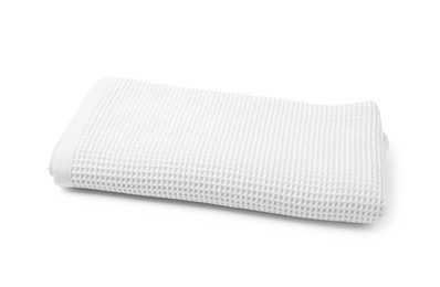 Photo of One clean waffle towel isolated on white