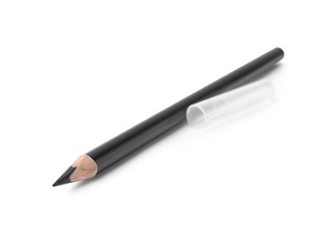 Photo of One black eyebrow pencil isolated on white