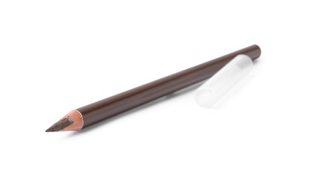 Photo of One brown eyebrow pencil isolated on white
