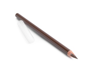 Photo of One brown eyebrow pencil isolated on white