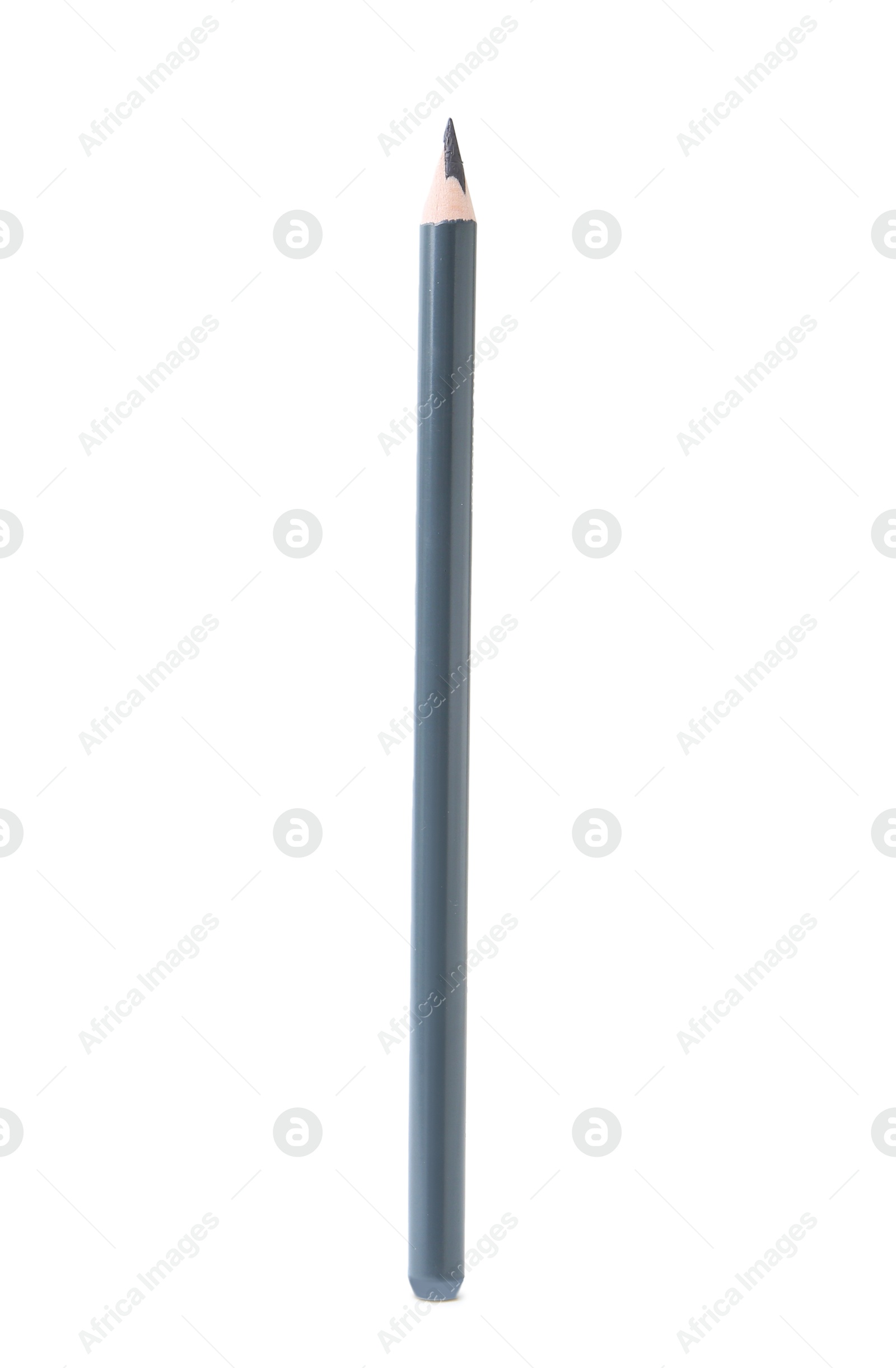 One grey eyebrow pencil isolated on white Photo of One grey eyebrow pencil isolated on white