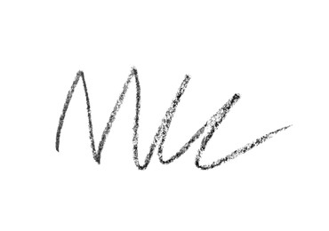 Photo of Beautiful eyebrow pencil strokes isolated on white, top view