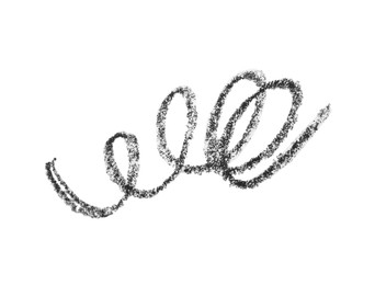 Photo of Beautiful eyebrow pencil strokes isolated on white, top view
