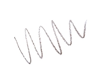 Photo of Beautiful eyebrow pencil strokes isolated on white, top view