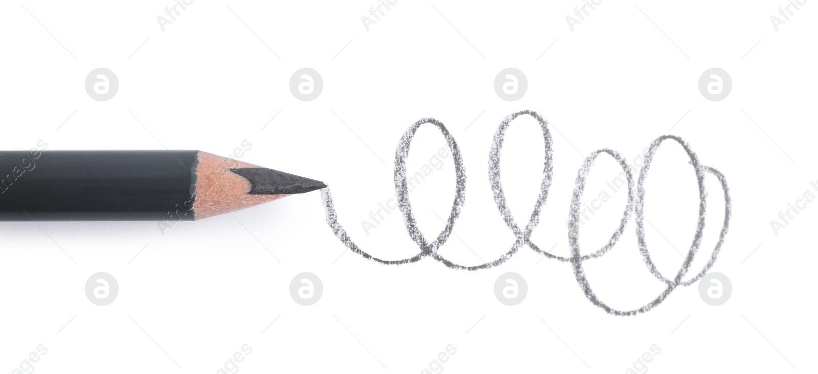 Beautiful eyebrow pencil and strokes isolated on white, top view Photo of Beautiful eyebrow pencil and strokes isolated on white, top view