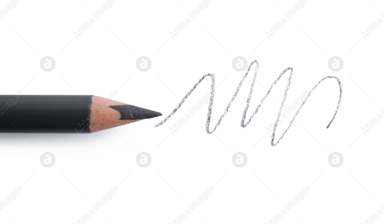 Beautiful eyebrow pencil and strokes isolated on white, top view Photo of Beautiful eyebrow pencil and strokes isolated on white, top view