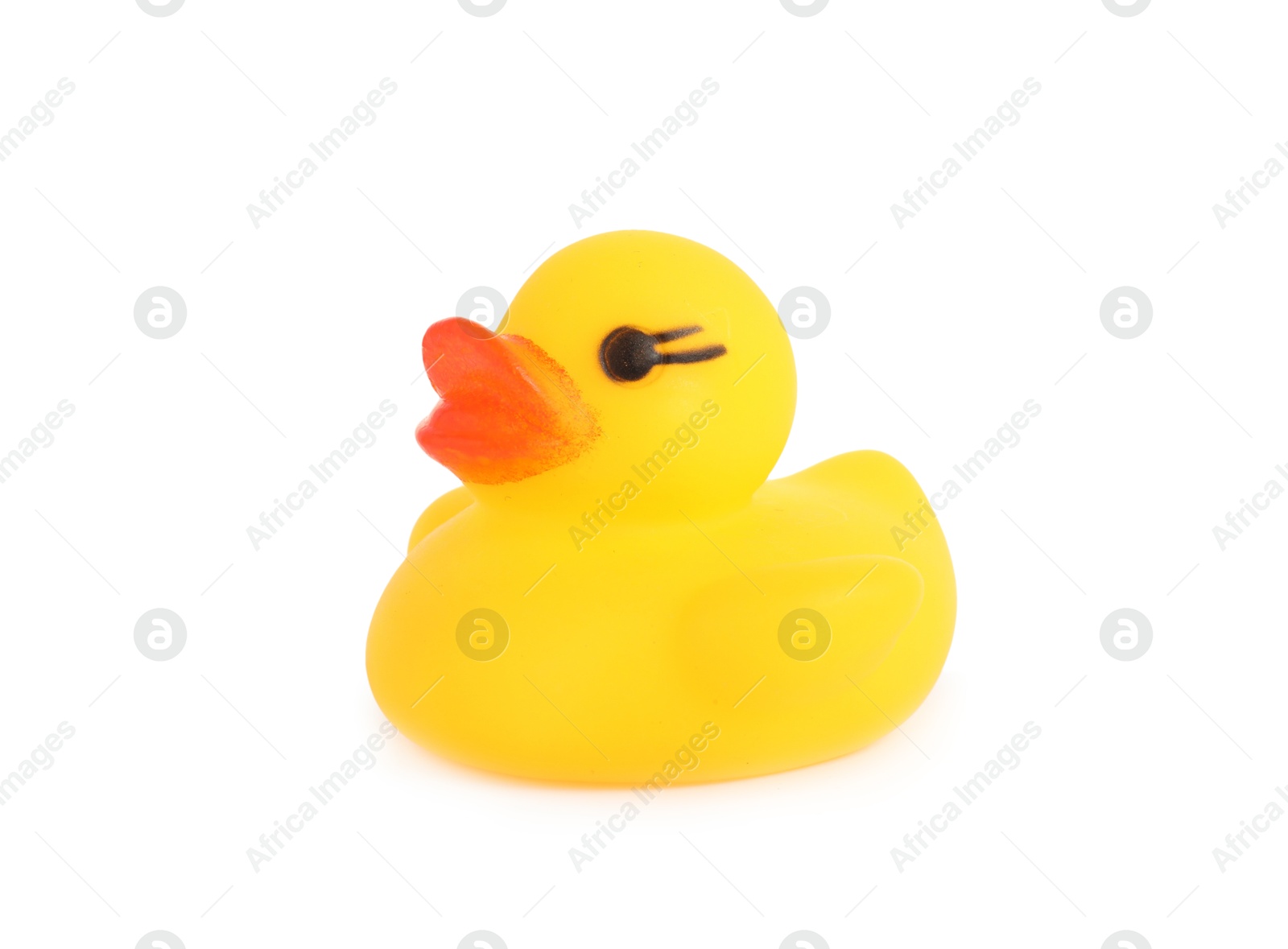 One cute rubber duck isolated on white Photo of One cute rubber duck isolated on white