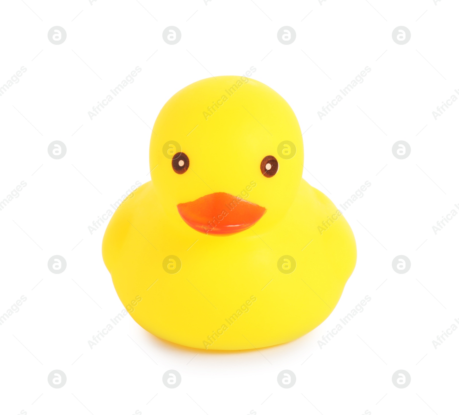 One cute rubber duck isolated on white Photo of One cute rubber duck isolated on white