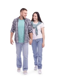 Photo of Portrait of happy couple on white background
