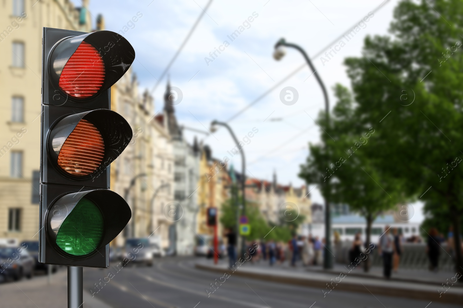 Traffic lights on city street. Signaling device Image of Traffic lights on city street. Signaling device