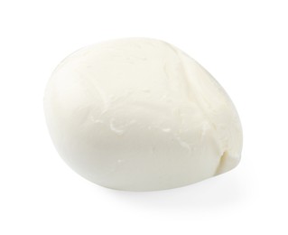 Photo of Tasty mozzarella cheese ball isolated on white