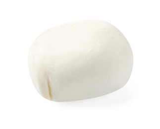 Photo of Tasty mozzarella cheese ball isolated on white