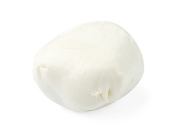 Photo of Tasty mozzarella cheese ball isolated on white
