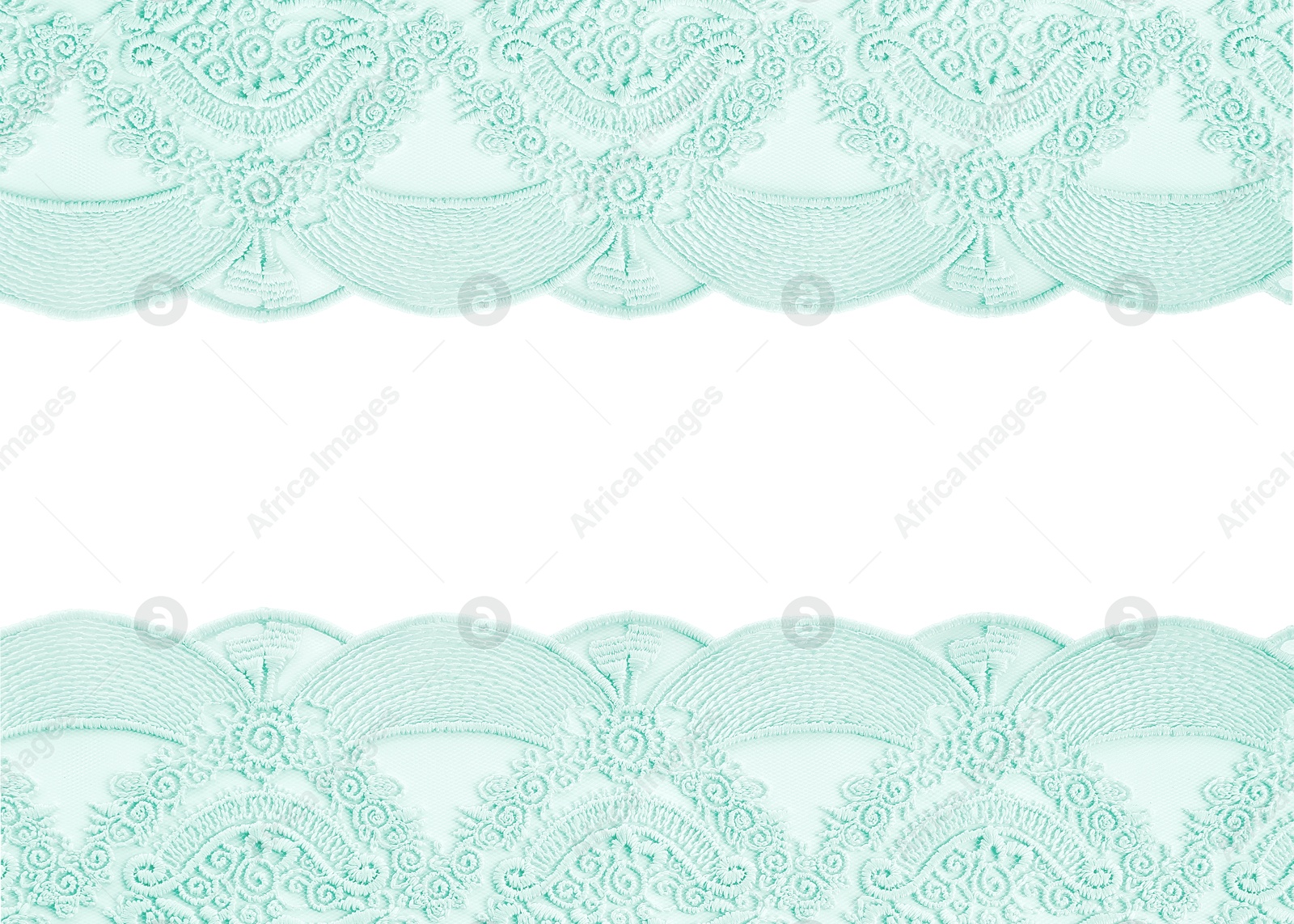 Frame made of beautiful light turquoise lace on white background Image of Frame made of beautiful light turquoise lace on white background