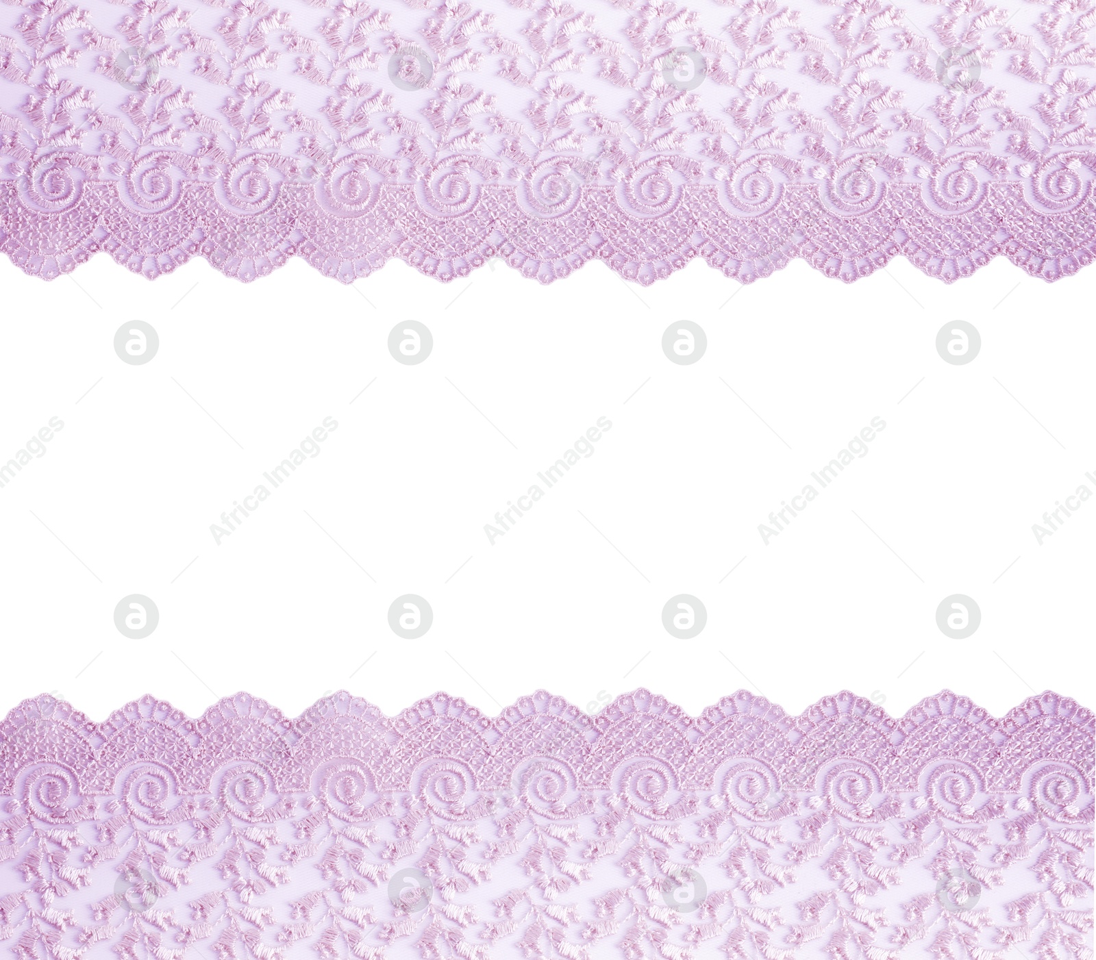 Frame made of beautiful light violet lace on white background Image of Frame made of beautiful light violet lace on white background